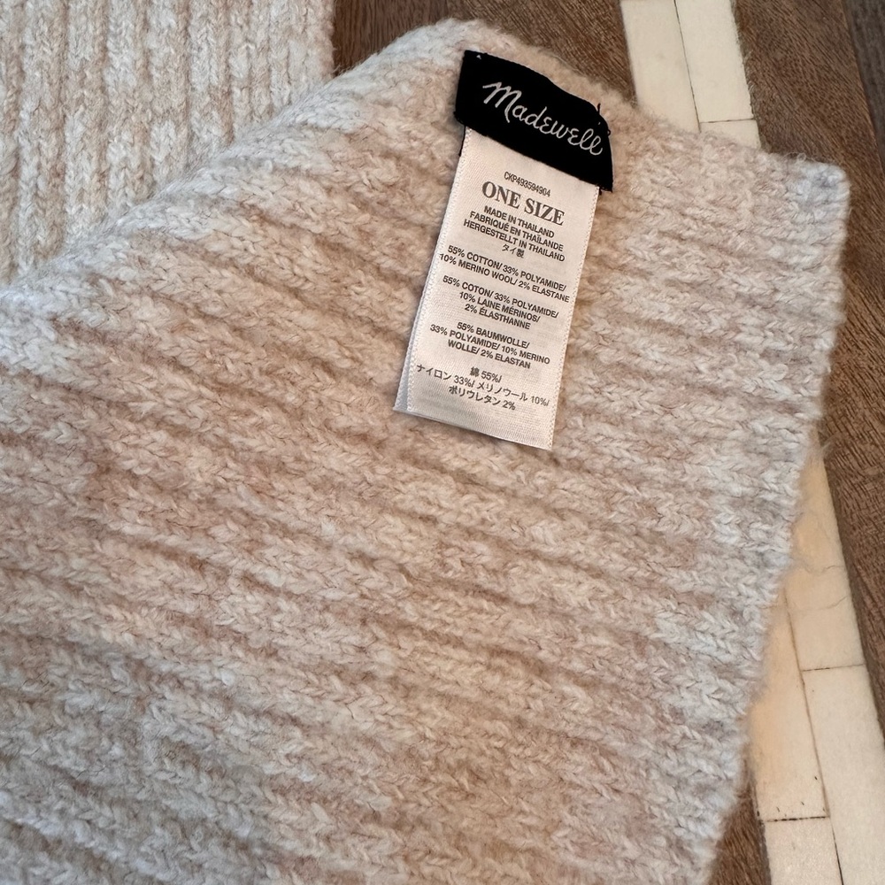 NWOT Madewell Cotton-Blend Scarf in Winter White - Picture 5 of 7